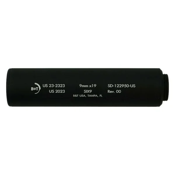 B&T Six9 Wipe Suppressor ONLY 9mm Luger Black Firearm Sold Separately